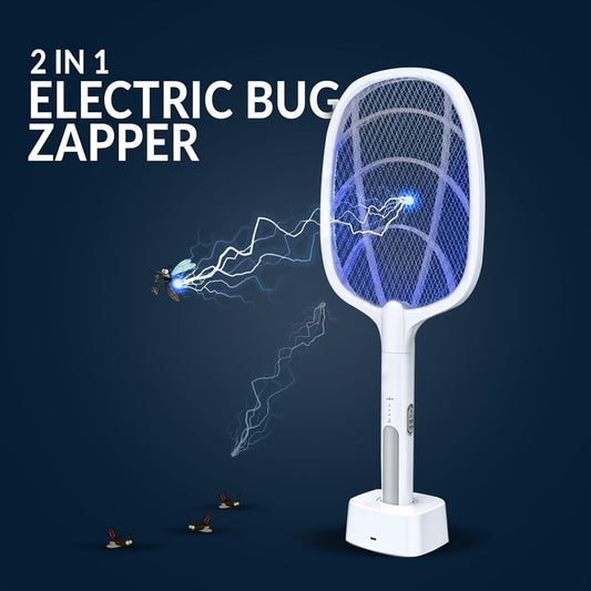 Rechargeable Electric Mosquito Killer Racket 2 In 1 Led Flash Light